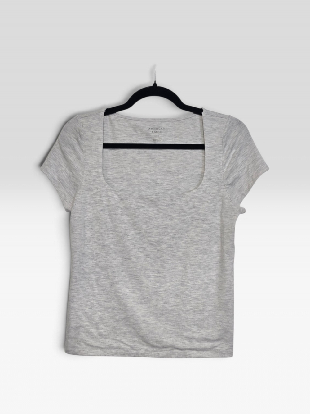 American Eagle Outfitters Heather Gray Scoop Neck Women's Tee